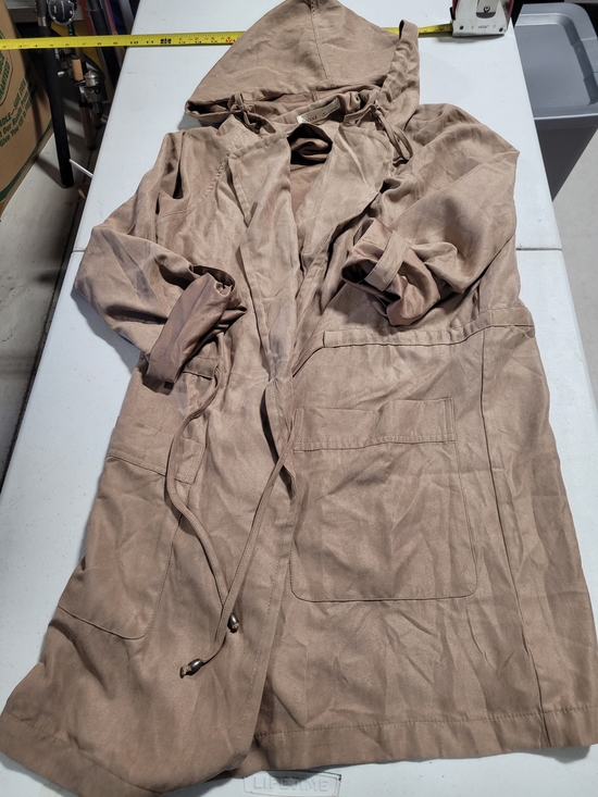 Becool Jackets & Blazers - Women's Hooded Trench Coat in Light Brown - Casual Drawstring Waist